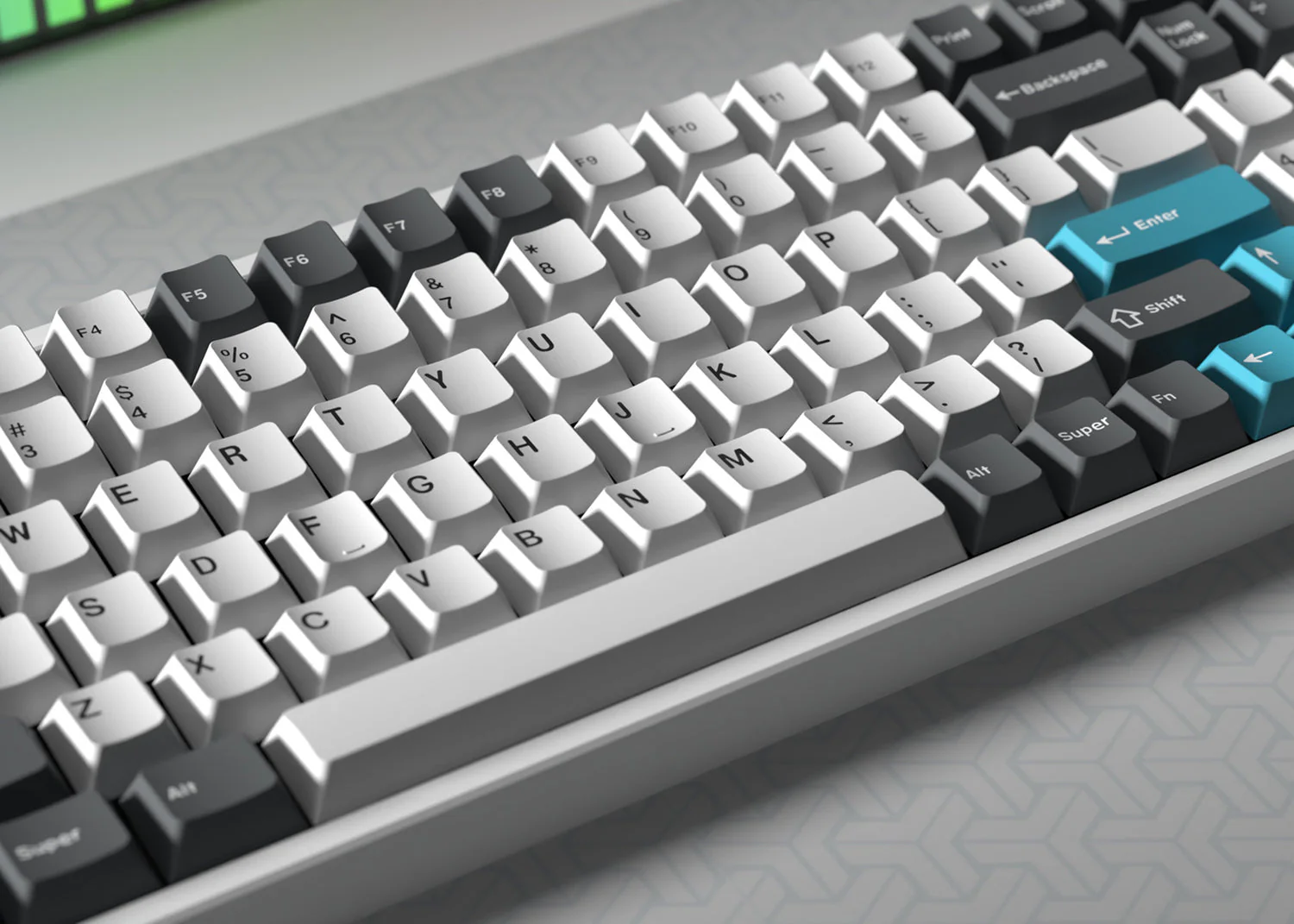 Cherry Profile Double - Shot PBT Full Set Keycaps - Grey, White, and Blue - Image 10