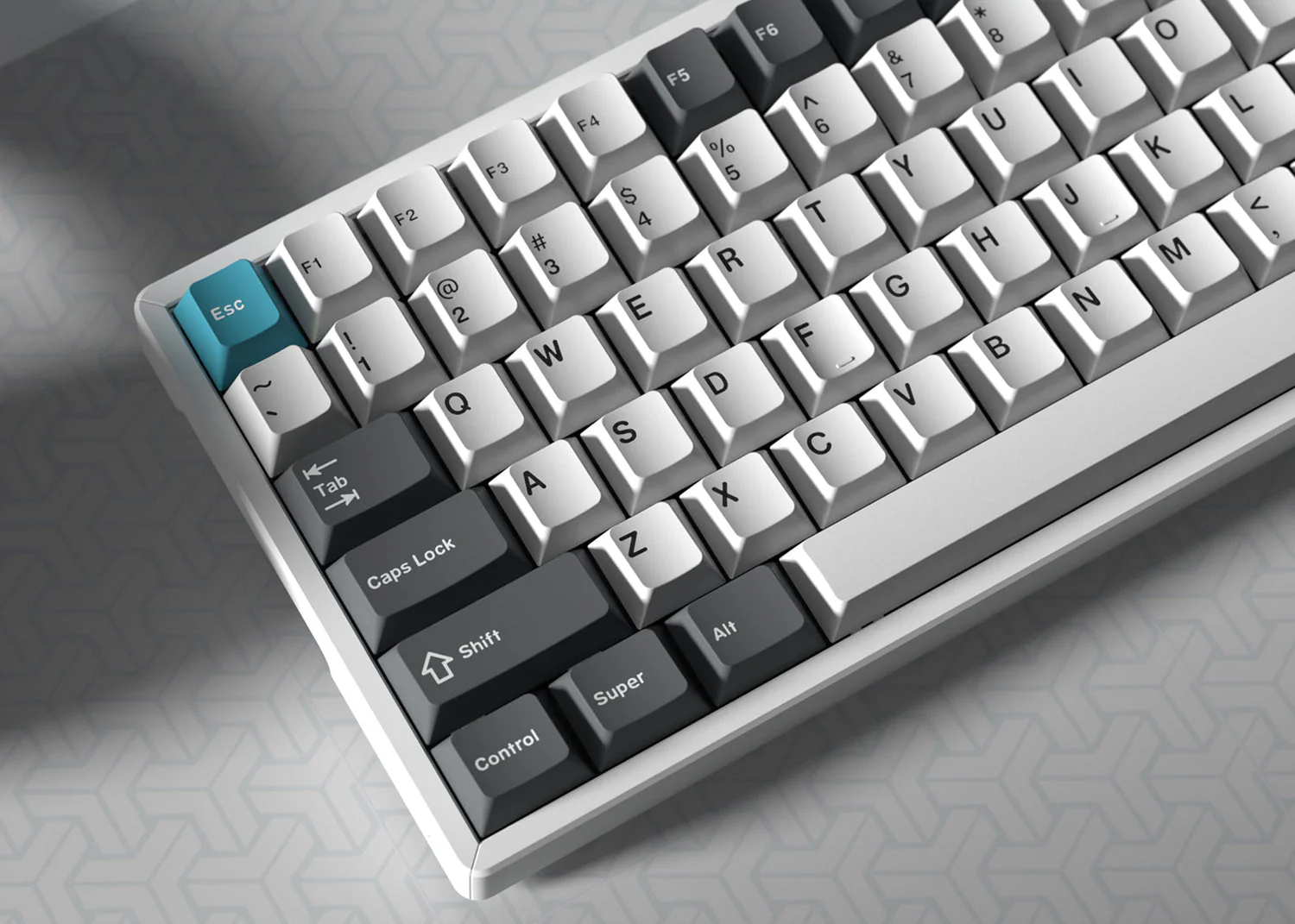 Cherry Profile Double - Shot PBT Full Set Keycaps - Grey, White, and Blue - Image 8
