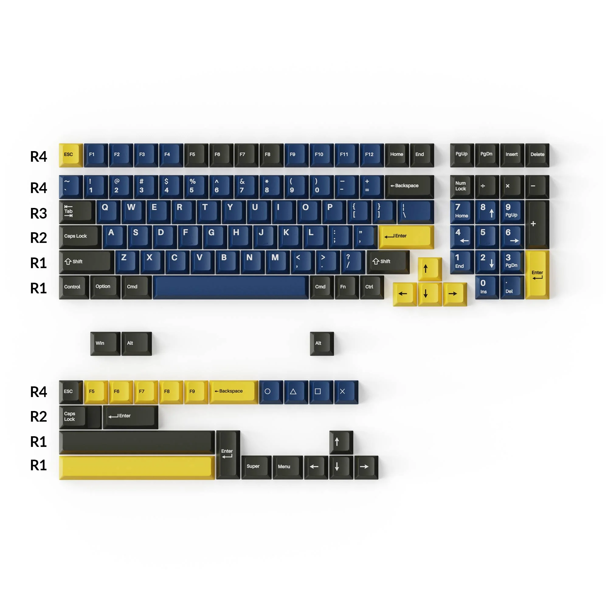 Cherry Profile Double - Shot PBT Full Set Keycaps - Royal - Image 2