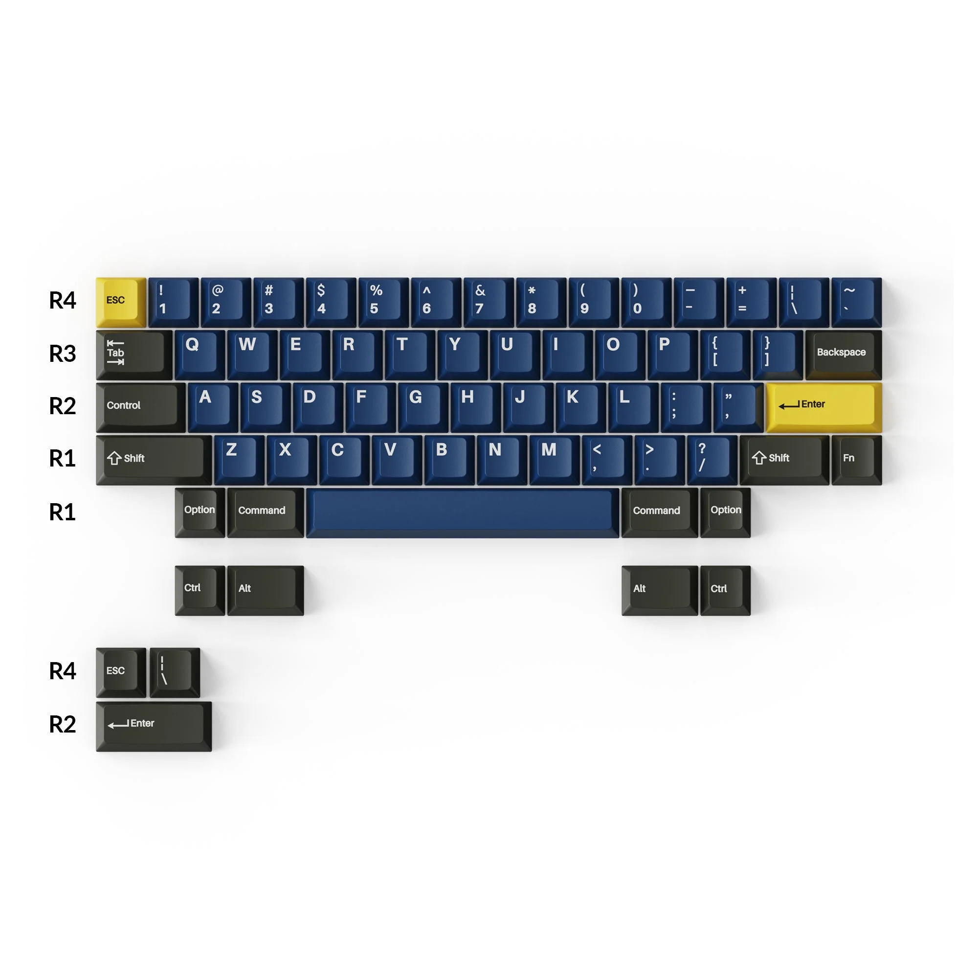 Cherry Profile Double - Shot PBT Full Set Keycaps - Royal - Image 3