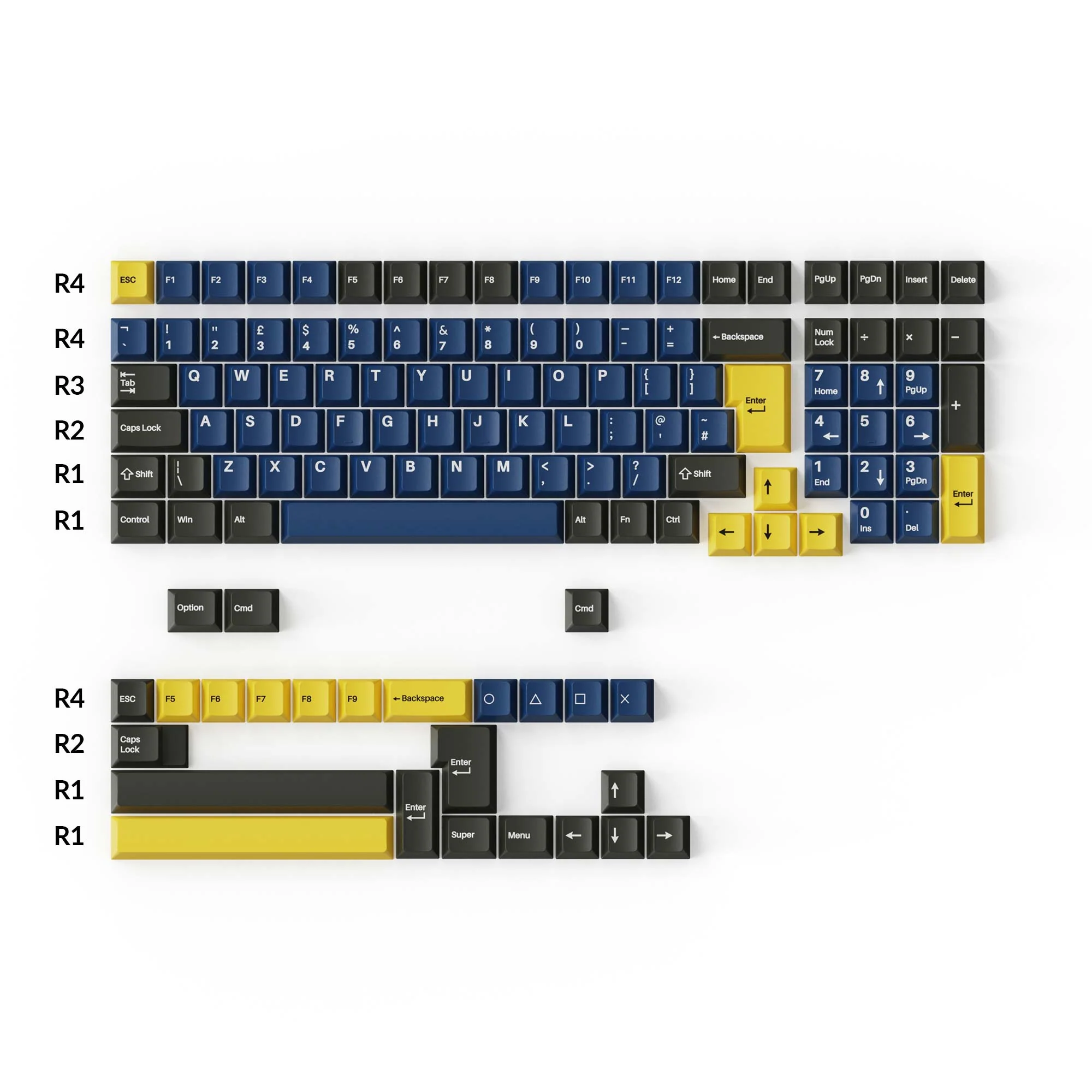 Cherry Profile Double - Shot PBT Full Set Keycaps - Royal - Image 5