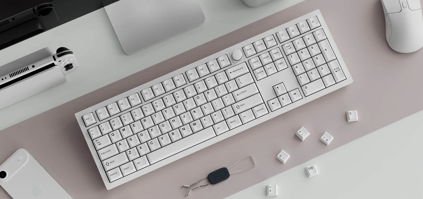 Cherry Profile Double - Shot PBT Full Set Keycaps - Black on White - Bow - Image 4