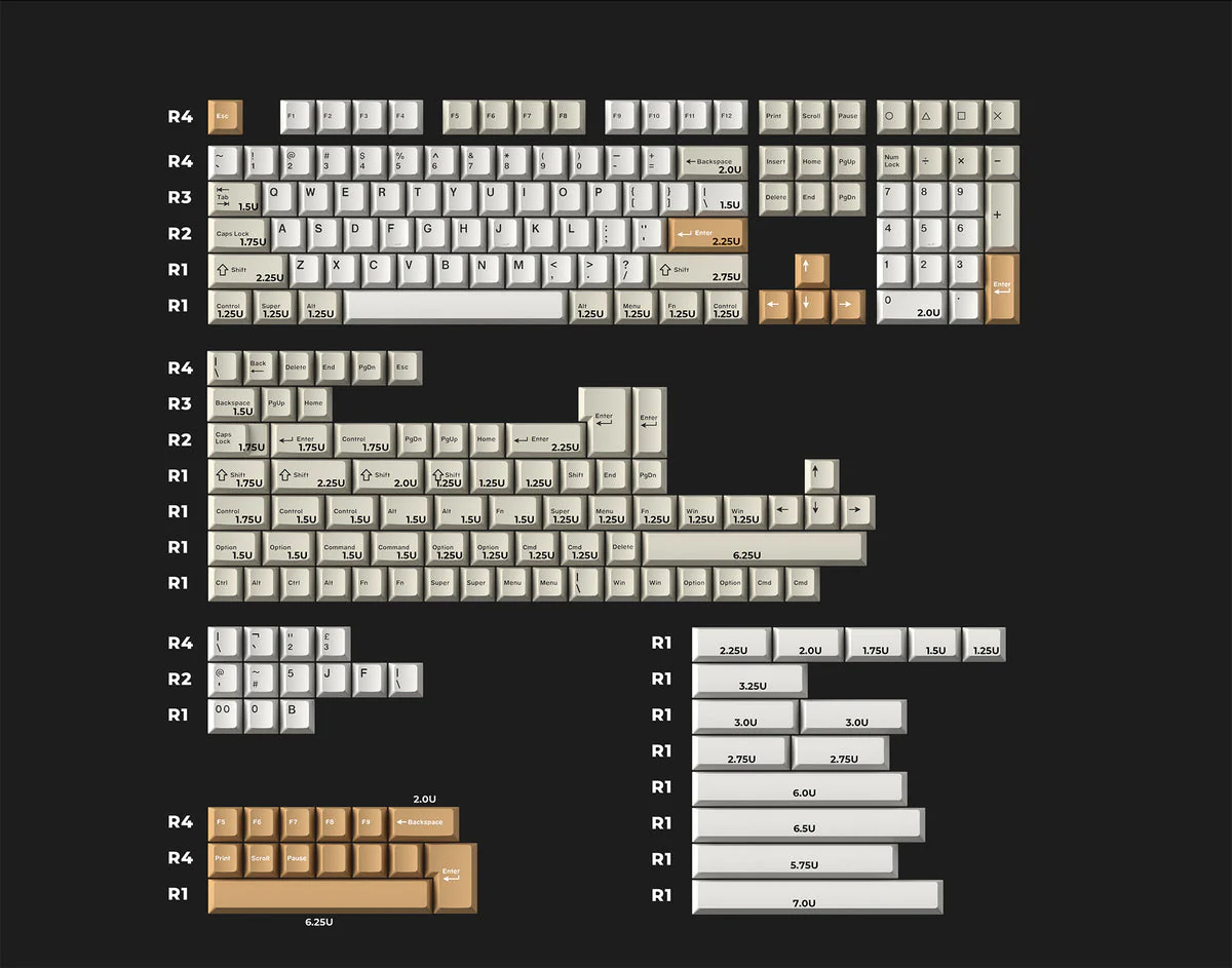 Cherry Profile Double - Shot PBT Full Set Keycaps - Camel - Image 6