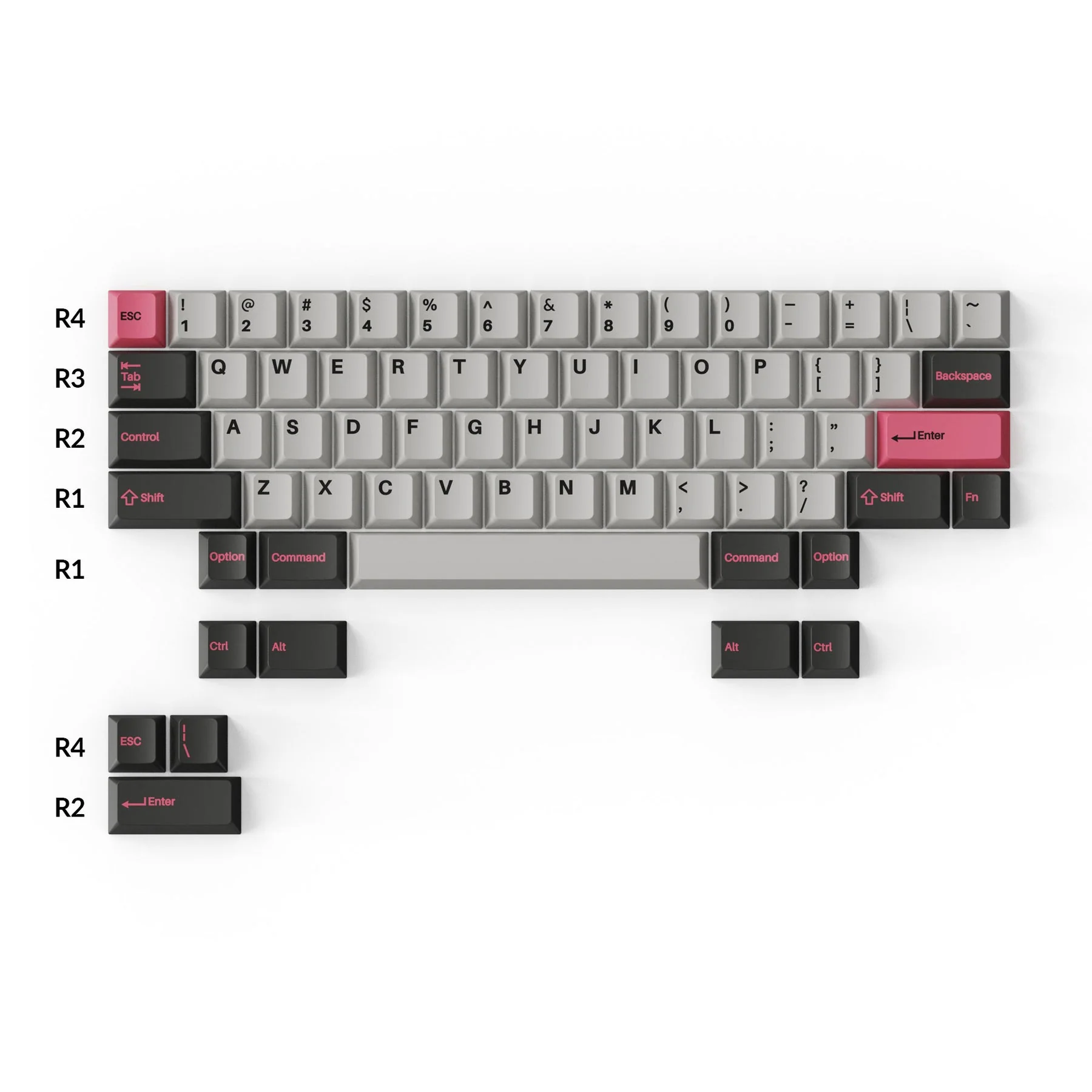 Cherry Profile Double - Shot PBT Full Set Keycaps - Dolch Pink - Image 3