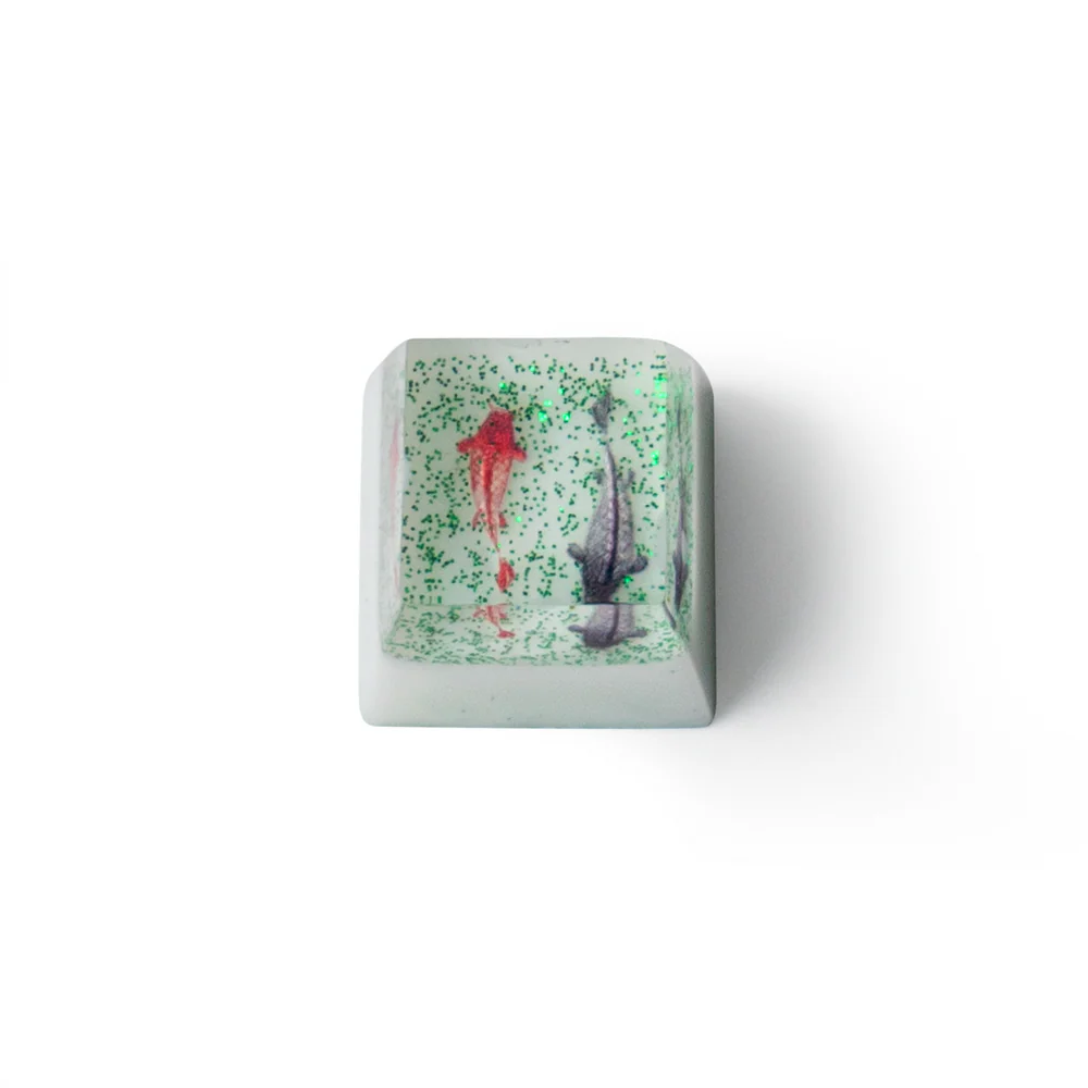 Elegant Goldfish Resin Artisan Keycap - Image 2