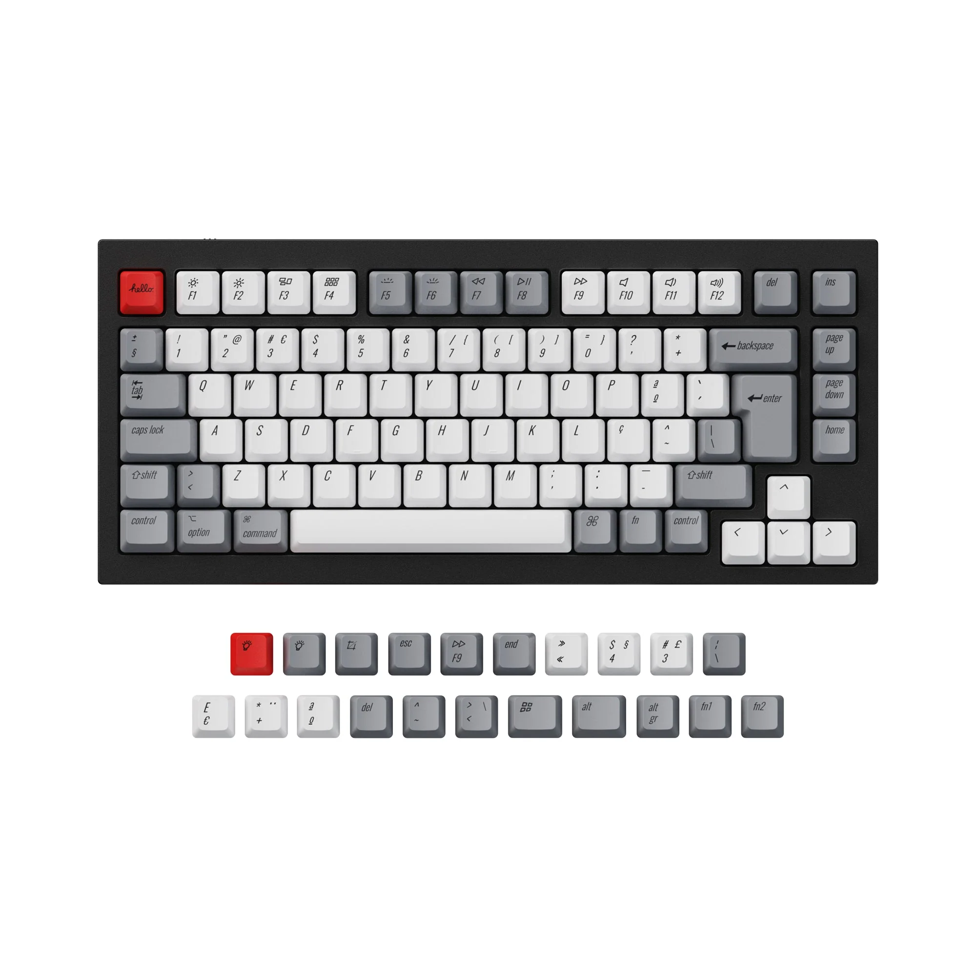 ISO & ANSI Q1 & Q1 Pro & Q2 & Q2 Pro & V1 & V2 & K2 & K2 Pro OEM Dye-Sub PBT Keycap Set - Retro - Image 3