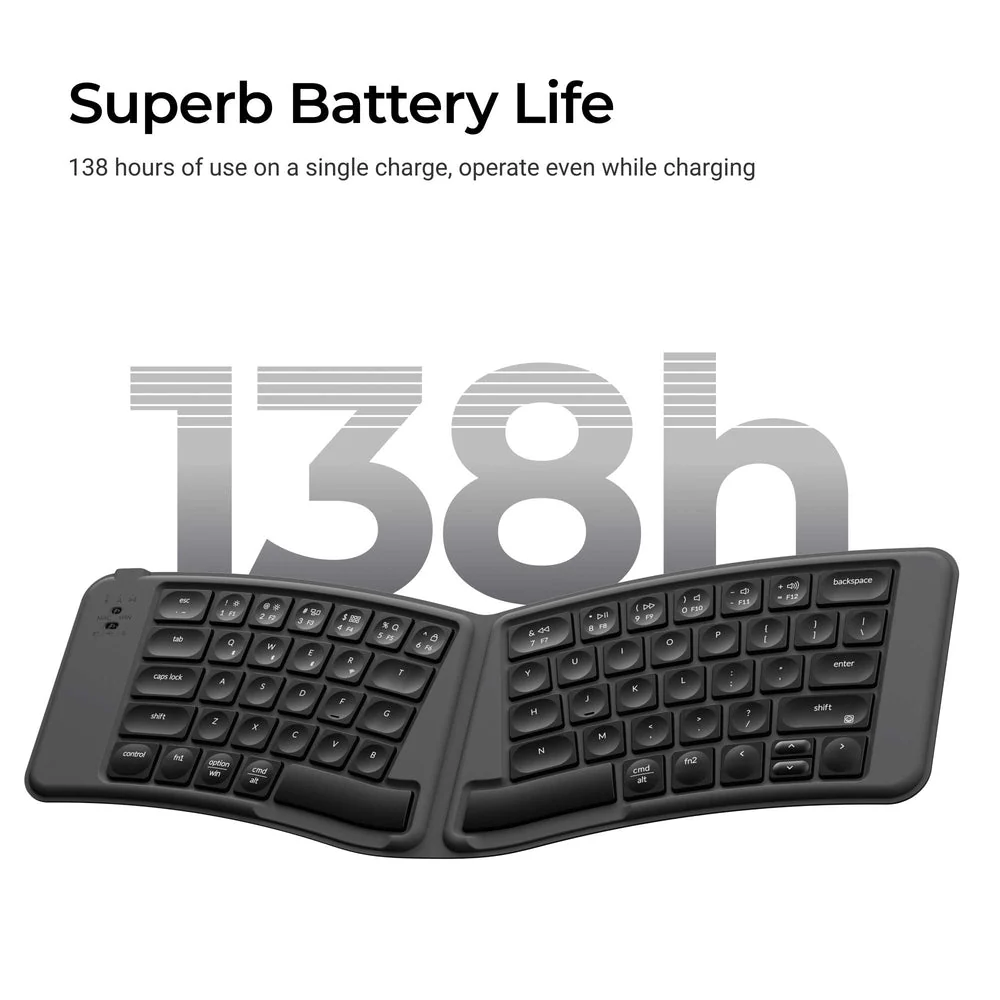 Keychron B11 Pro Ultra-Slim Wireless Foldable Keyboard (US ANSI Layout) - Image 3