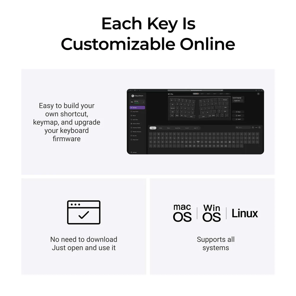 Keychron B11 Pro Ultra-Slim Wireless Foldable Keyboard (US ANSI Layout) - Image 8