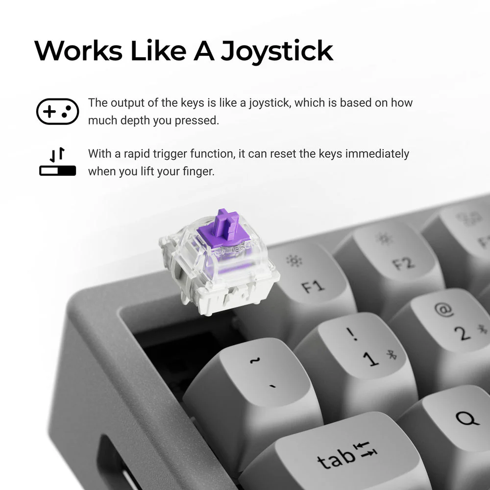 Keychron K2 HE Wireless Magnetic Switch Custom Keyboard - Concrete Edition (US ANSI Layout) - Image 3