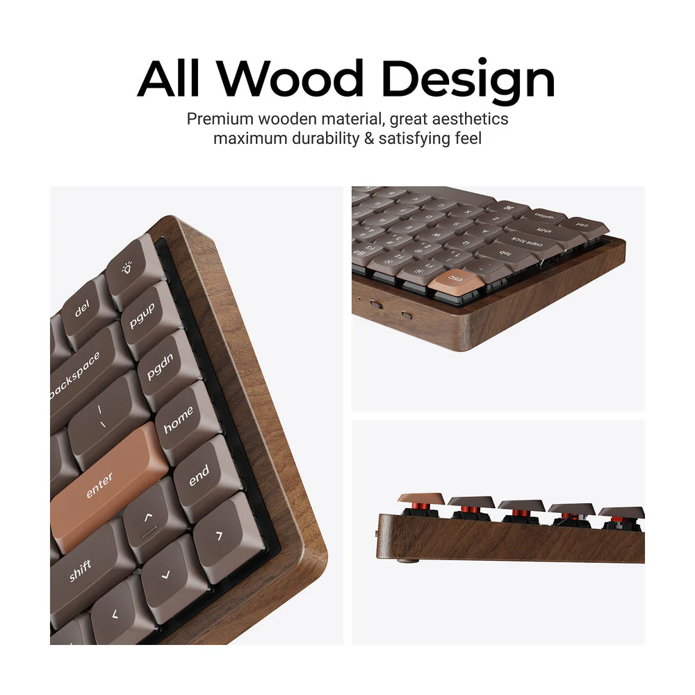 Keychron K3 Max QMK Wireless Custom Mechanical Keyboard - All Wood Special Edition (US ANSI Layout) - Image 2