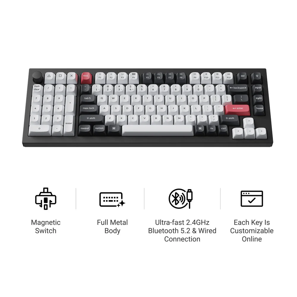 Keychron Q12 HE QMK Wireless Custom Keyboard (US ANSI Layout)